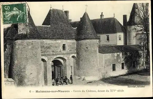 Ak Huisseau sur Mauves Loiret, Entrée du Château, datant du XIVe siècle