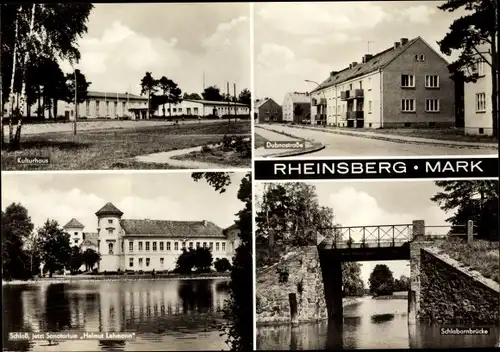 Ak Rheinsberg in Brandenburg, Kulturhaus, Dubnastraße, Schlabornbrücke, Schloß