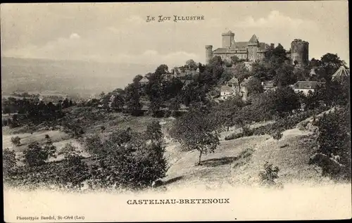 Ak Castelnau Bretenoux Lot, Totalansicht, Château