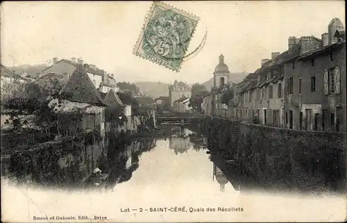 Ak Saint Céré Lot, QUais des Récollets