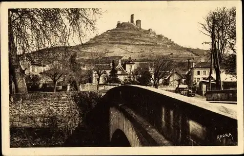 Ak Saint Céré Lot, Pont sur la Bave et Saint Laurent