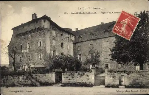 Ak Lacapelle Marival Lot, Facade du Château