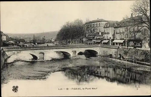 Ak Figeac Lot, Pont Neuf