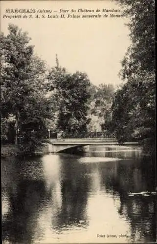 Ak Marchais Aisne, Parc du Château de Marchais