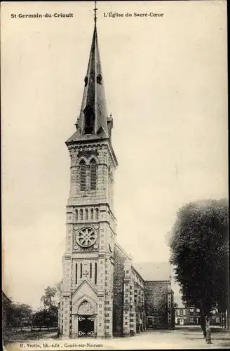 Ak St. Germain du Crioult Calvados, L'Église du Sacré Coeur