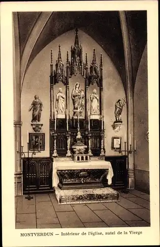 Ak Montverdun Loire, Intérieur de l'Eglise