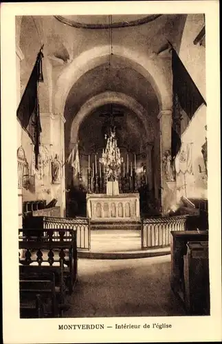 Ak Montverdun Loire, Intérieur de l'Eglise