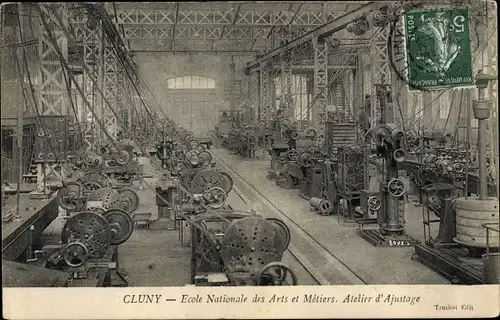 Ak Cluny Saône-et-Loire, École Nationale des Arts et Métiers, Atelier d'Ajustage