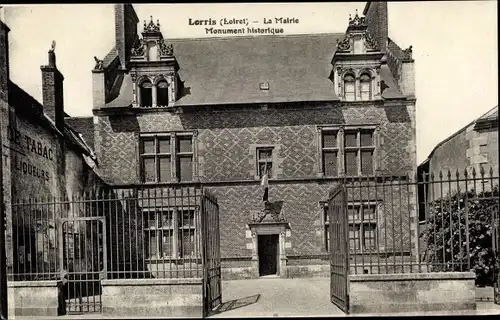 Ak Lorris Loiret, La Mairie, Monument historique