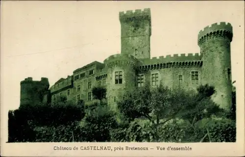 Ak Castelnau Lot, Château, Vue d'ensemble