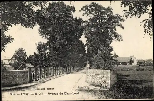 Ak Crouy Loir et Cher, Avenue de Chambord