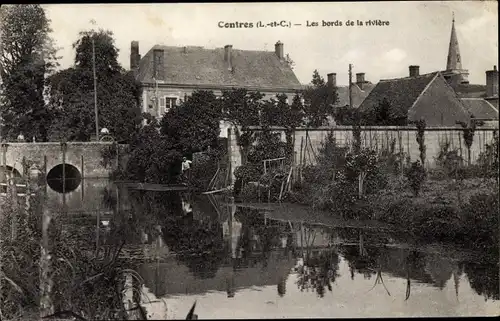 Ak Contres Loir et Cher, Les Bords de la Rivière