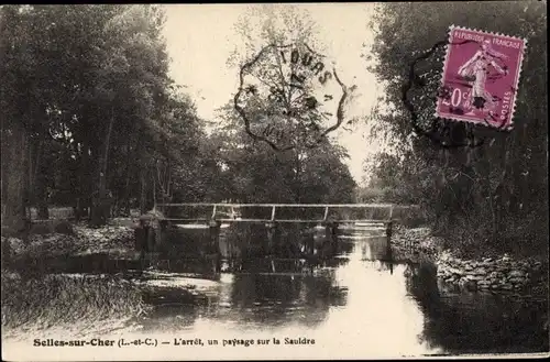 Ak Selles Saint Denis Loir et Cher, L'Arret, un paysage