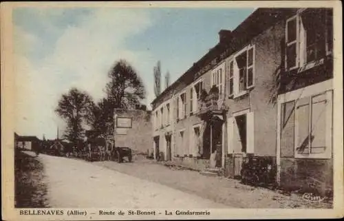 Ak Bellenaves Allier, Route de Saint Bonnet, la Gendarmerie