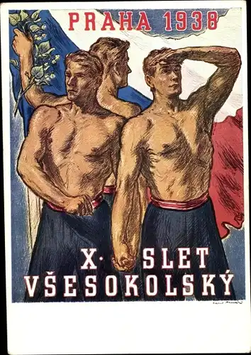 Künstler Ak Praha Prag, X. Slet Vsesokolsky, 1938