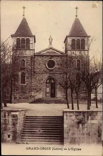 Ak Grand Croix Loire, Vue de l'Eglise