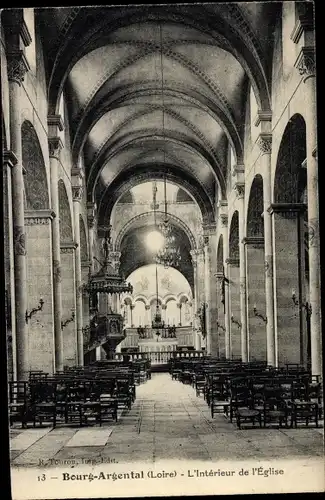 Ak Bourg Argental Loire, L'Intérieur de l'Eglise