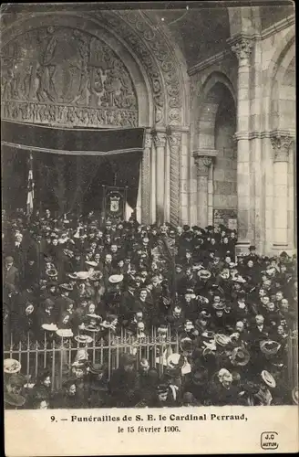 Ak Autun Saône-et-Loire, Funérailles de S.E. le Cardinal Perraud, 15. Février 1906