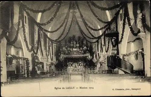 Ak Lailly Loiret, Église, Mission 1914