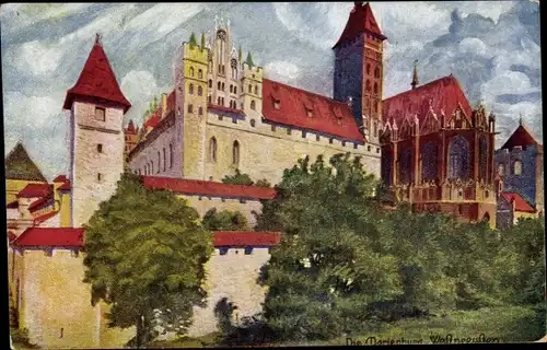 Künstler Ak Malbork Marienburg Westpreußen, Burg