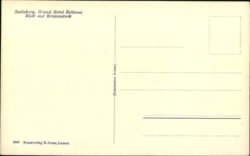 Ak Seelisberg Kt. Uri, Grand Hotel Bellevue, Bristenstock
