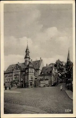 Ak Blankenburg am Harz, Rathaus und Kirche