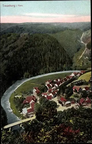 Ak Treseburg Thale im Harz, Vogelschau