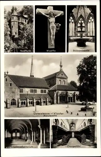 Ak Maulbronn im Schwarzwald, Zisterzienserkloster, Faustturm, Brunnenkapelle