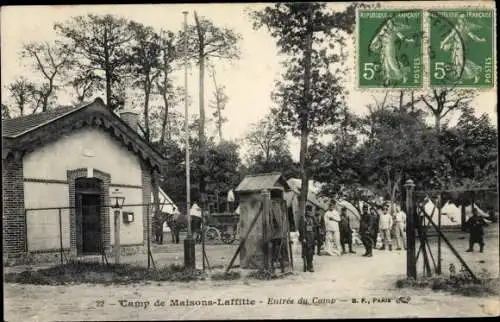 Ak Maisons Laffitte Yvelines, Entrée du Camp