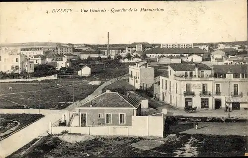 Ak Bizerte Tunesien, Vue Générale, Quartier de la Manutention