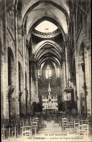 Ak Figeac Lot, Intérieur de l'Église du Chapitre