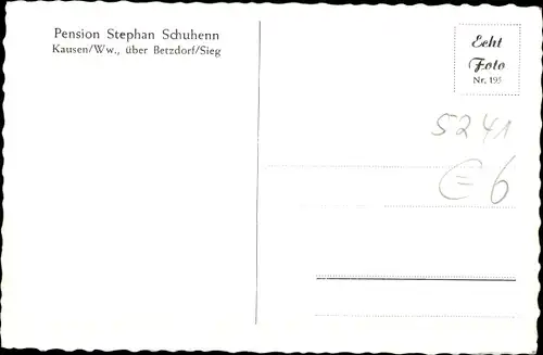 Ak Kausen Westerwald, Pension Stephan Schuhenn