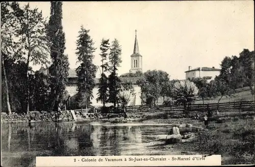 Ak St. Just en Chevalet Loire, Colonie de Vacances, St. Marcel d'Urfe
