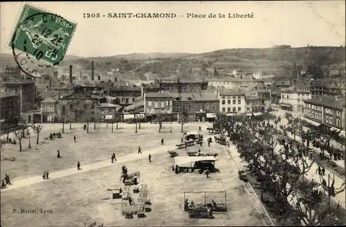 Ak Saint Chamond Loire, Place de la Liberté