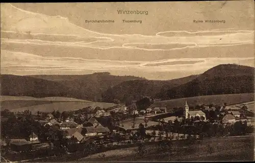 Ak Winzenburg Freden an der Leine, Ruine Winzenburg, Tiebenburg, Burckhardshöhe