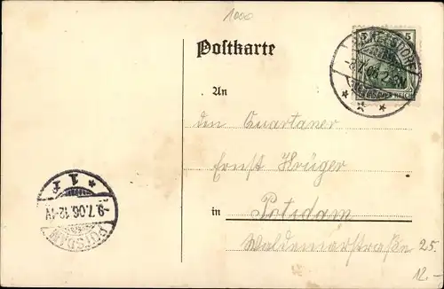 Litho Berlin Wilmersdorf Grunewald, Schildhorn, Kaiser Wilhelm Turm, Jaczow im Dankgebet