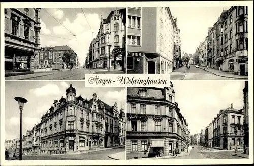 Ak Wehringhausen Hagen in Westfalen Ruhrgebiet, Straßenpartien, Häuser, Geschäfte