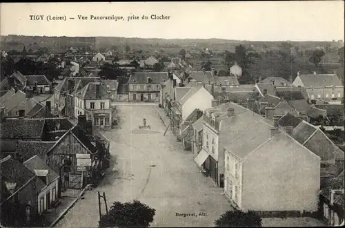 Ak Tigy Loiret, Vue panoramique, prise du Clocher