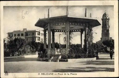 Ak Relizane Algerien, Place de la Mairie