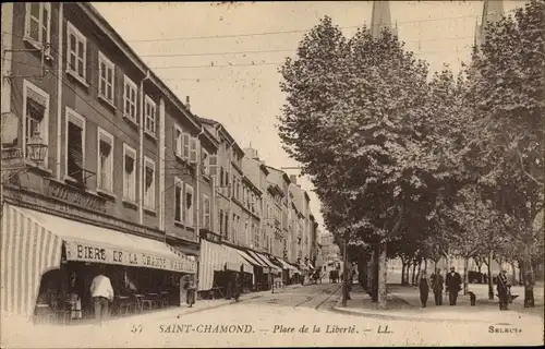 Ak Saint Chamond Loire, Place de Liberté