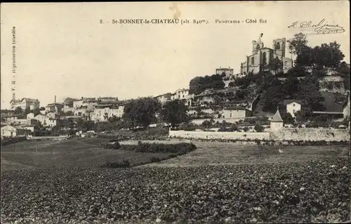 Ak St. Bonnet le Château Loire, Panorama, Côté Est