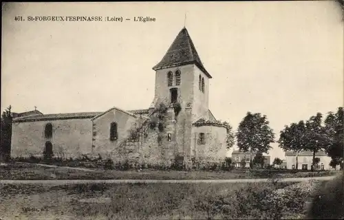 Ak St. Forgeux l'Espinasse Loire, L'Église