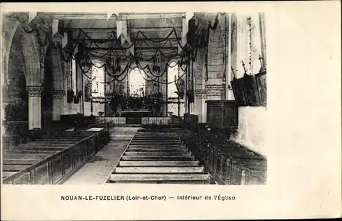 Ak Nouan le Fuzelier Loir et Cher, Intérieur de l'Eglise