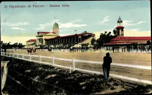 Ak Buenos Aires Argentinien, El Hipodromo de Palerme, Pferderennbahn