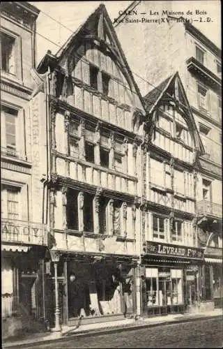 Ak Caen Calvados, Les Maisons de Bois, Rue St. Pierre