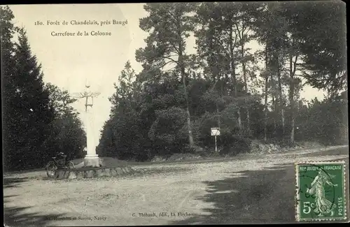 Ak Baugé Maine-et-Loire, Forêt de Chandelais, Carrefour de la Colonne