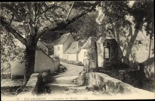 Ak Rocamadour Lot, Carrefour du Moulin