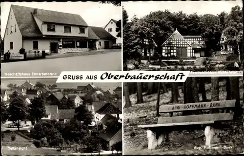 Ak Oberbauerschaft, Geschäft Eimertenbrink, Freilichtbühne Kahle Wart, Bank, Teilansicht