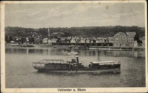 Ak Vallendar am Rhein, Dampfer zum Ort