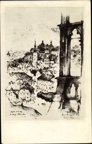 Künstler Ak Kirin, V., Zagreb Kroatien, Aussicht vom Turm der Kathedrale